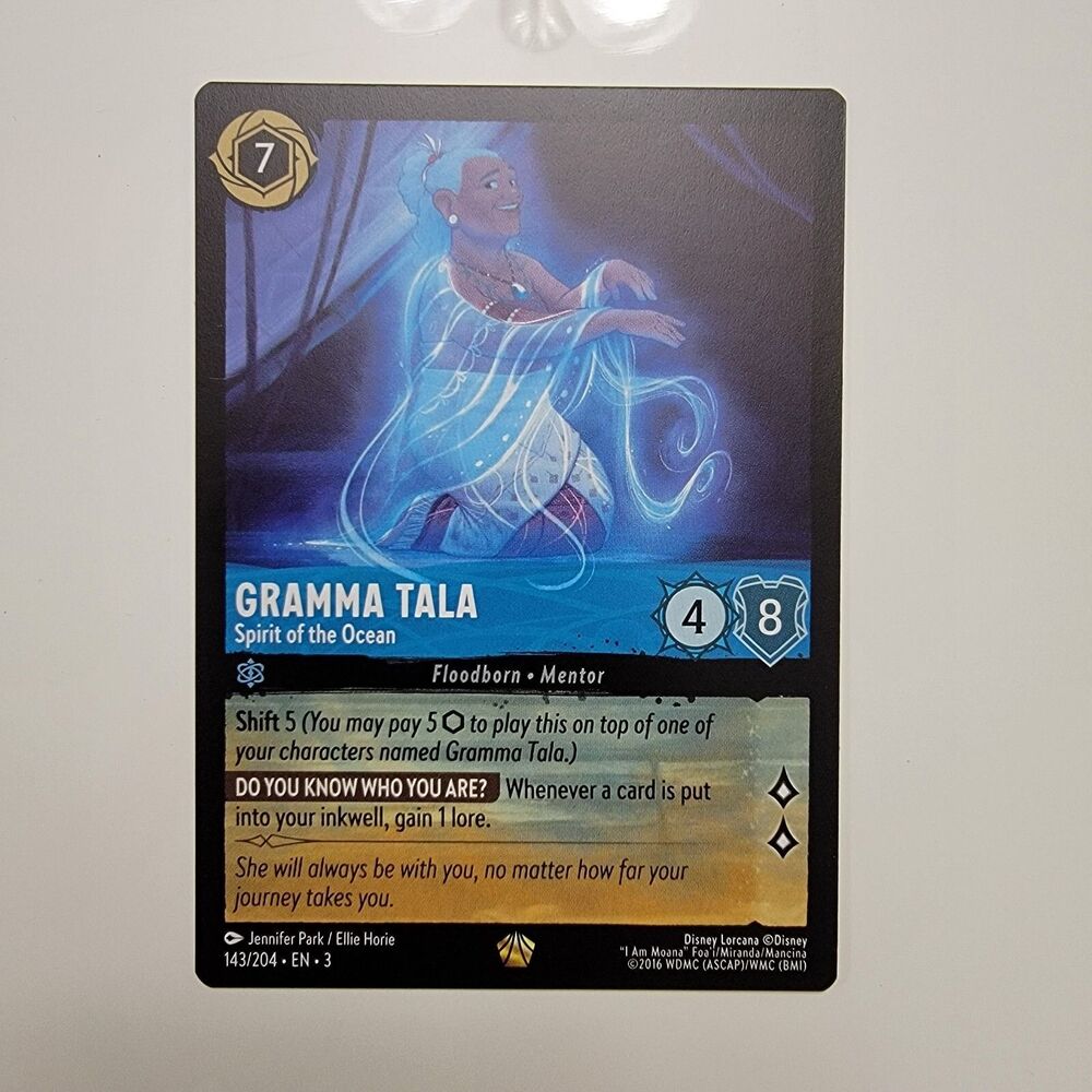 x1 Gramma Tala - Spirit of the Ocean - 143/204 - Legendary Lorcana Into the Inkl